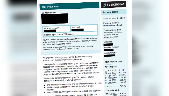 TV licensing