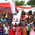 Ambode’s wife shares gifts to 500 children