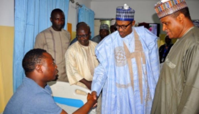 Buhari in a hospital