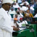 President Muhammadu Buhari giving a speech