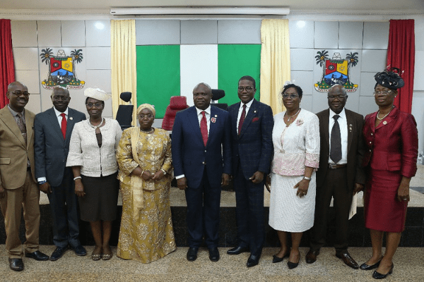Ambode swears in new HoS, 6 perm secretaries