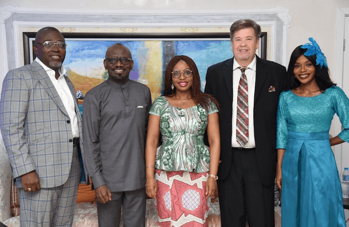 L-R: Pastor Tola Odutola; Pastor Taiwo Odukoya, host Pastor; Pastor Nomthi Odukoya; Apostle Bobby Hogan; and Pastor Tolu Odukoya-Ijogun, at the Fountain of Life Church 2019 Word Explosion Conference themed, “New Creation Realities,” held recently in Lagos