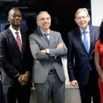 L-R: Tobi Idogho, consultant; Tolu Oyekan, principal; Joao Hrotko, partner and office administrator; Hans-Paul Buerkner, global chairman, and Pelumi Bamgbala, associate, all of Boston Consulting Group (BCG), after an exclusive interview with the global chairman of BCG in Lagos. Pic by David Apara