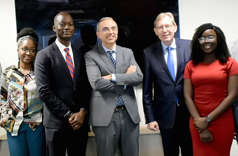 L-R: Tobi Idogho, consultant; Tolu Oyekan, principal; Joao Hrotko, partner and office administrator; Hans-Paul Buerkner, global chairman, and Pelumi Bamgbala, associate, all of Boston Consulting Group (BCG), after an exclusive interview with the global chairman of BCG in Lagos. Pic by David Apara