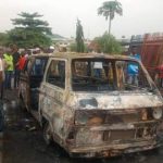 Bus catches fire after NNPC truck spills fuel in Isolo