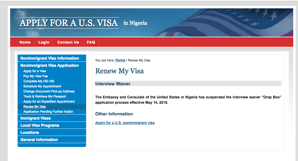 U.S embassy suspends ‘Drop Box’ Visa application process