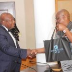 R-L: Governor Nyesom Wike of Rivrs State with the Ag. MD of NDDC, Nelson Briambaifa during a visit by the Commission in PH on Wednesday.
