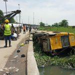Bus with 29 passengers plunges into Lagos canal