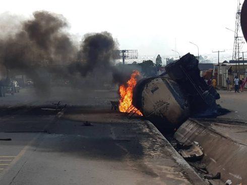 Petrol tanker explodes near Onitsha market, claims lives, properties