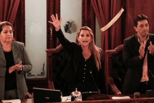 Opposition senator takes office as Bolivia’s interim president