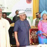 Nyesom Wike (m), Minister of Education, Adamu Adamu (l) and Minister of Women Affairs, Pauline Tallen during the 64th Meeting of the National Council on Education (NCE) in Port Harcourt