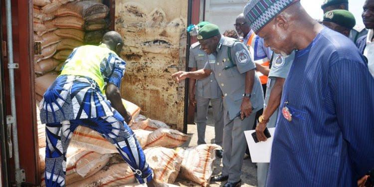 containers of expired rice