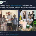 NIMC’s boast of Anthony Joshua’s enrolment triggers fury over delays