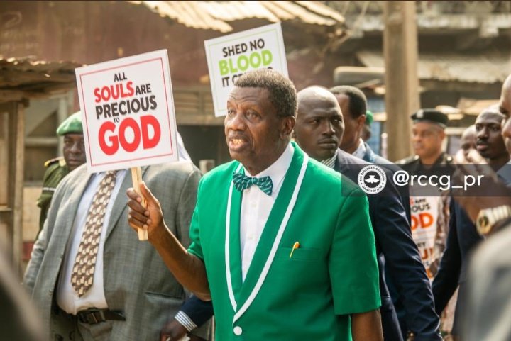 Pastor Adeboye leads Prayer Walk against killings and insecurity in Nigeria