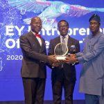 L-R: Henry Egbiki, EY country leader and regional managing partner for West Africa; Cosmos Maduka, founder, Coscharis Group, and Femi Hamzat, deputy governor, Lagos State, at EY Entrepreneur Award in Lagos recently.