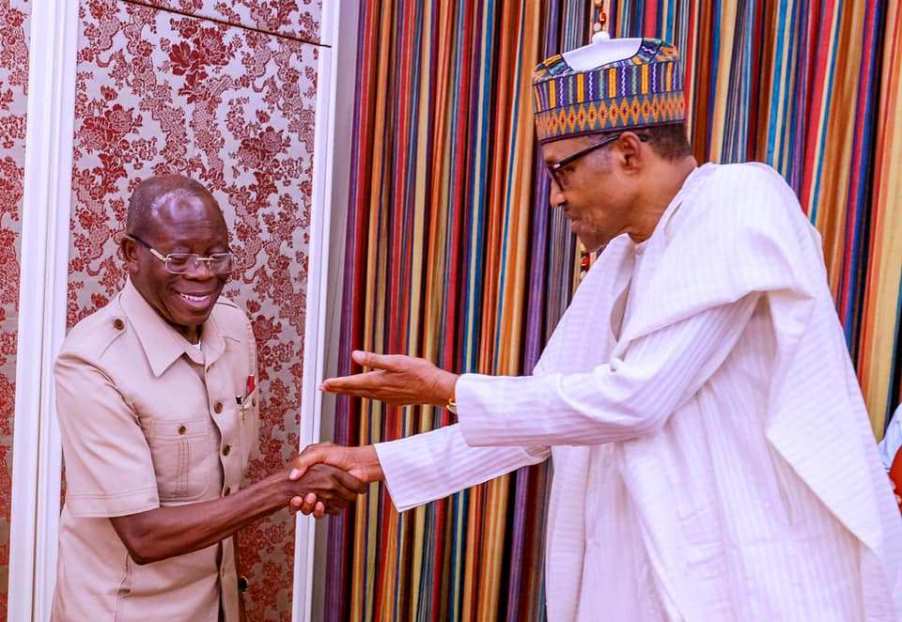 Buhari felicitate with Oshiomhole at 68