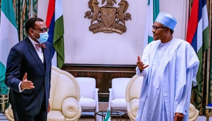 President Buhari and Akinwunmi Adesina