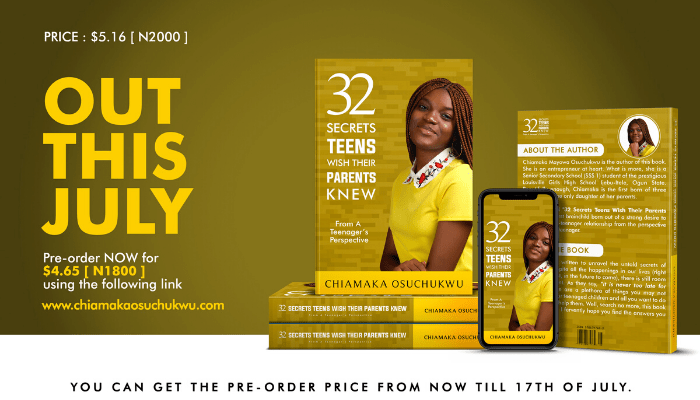 Official Book Launch – 32 secrets teen wish their Parents knew, by Chiamaka Osuchukwu