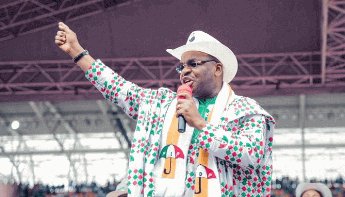 Mr. Udom Emmanuel giving a speech