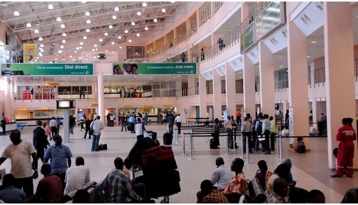 Travelers at an airport