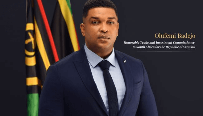 "Potrait of Olufemi Badejo, Commissioner in Republic of Vanuatu"
