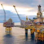 An offshore oil rig