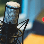 A mic in a studio room