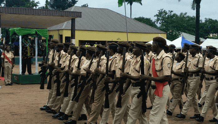 Immigration Officers at attention