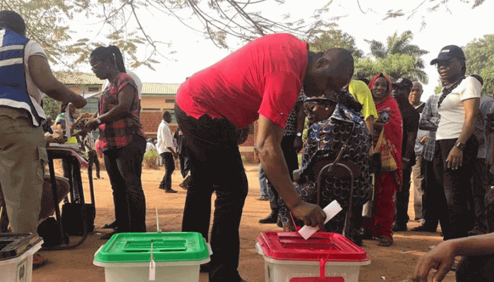 Casting votes in a ballot box