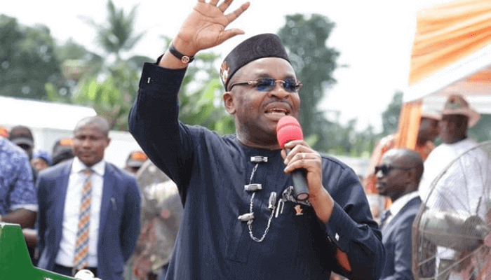 "Ufot Ebong giving a speech