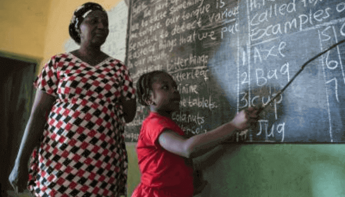 A Teacher Teaching in Class