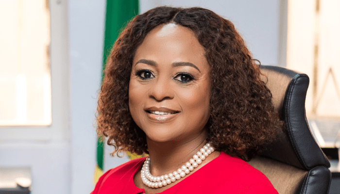 '' A woman wearing red''