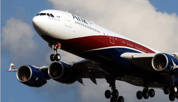 ''An airline flying''