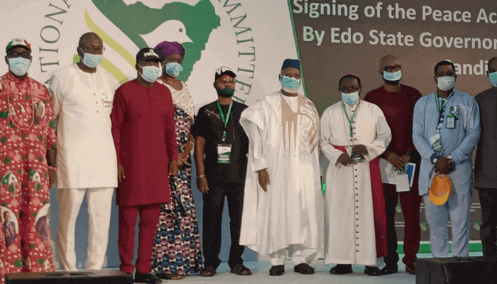 Edo poll: Obaseki, Ize-Iyamu, others sign peace accord