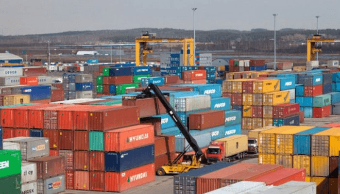a space filled with containers of different colours