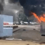 TVC set ablaze