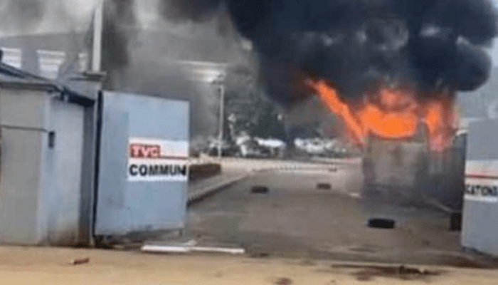 TVC set ablaze