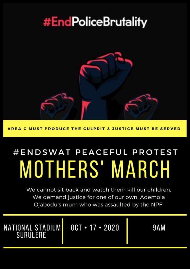 Circular rallying mothers for protest