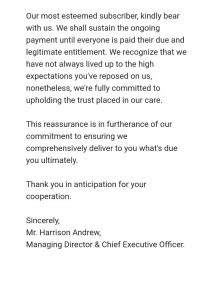 HO Corn's statement