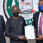 L-R: Lolu Adubifa, special adviser to Ogun state governor on energy; Olatokunbo Talabi, secretary to the state government and Habeeb Alebiosu, Viathan CEO at the signing ceremony of a power expansion MoU between Viathan Engineering Limited, owners and operators of Lisabi Power Limited in Abeokuta. Pic by Razaq Ayinla