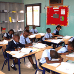 school children in a class