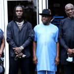 Burna Boy's family with the Governor