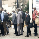 Some Nigerian doctors at Saudi Arabia recruitment centre