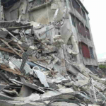 collapsed building