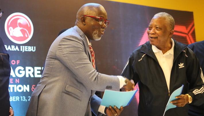 Pinnick pours encomiums on Adebutu as NFF, Premier Lotto seal partnership