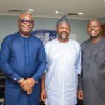 Nigeria's Sports Minister, Sunday Dare, visits Keystone Bank management team