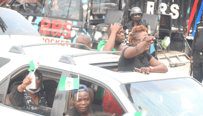 #EndSARS anniversary protest Lekki