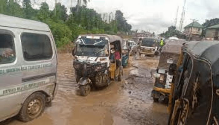 Student protest over ikot ekpene road