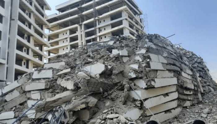 Collapsed building in ikoyi