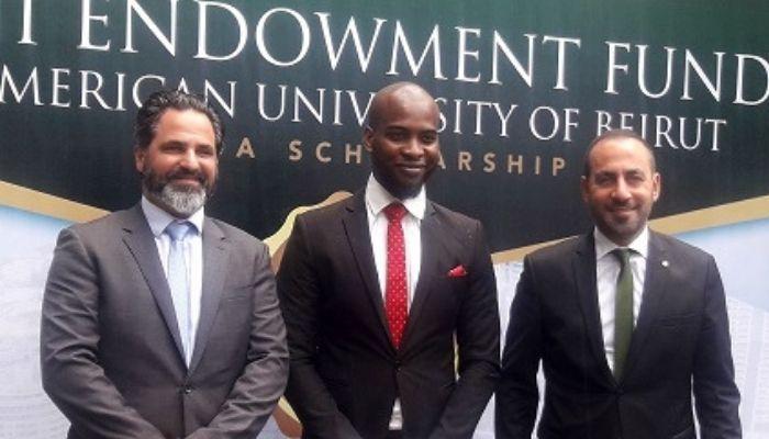 Lebanese Nigeria Initiative members and scholarship winner; Ajibola Olubando